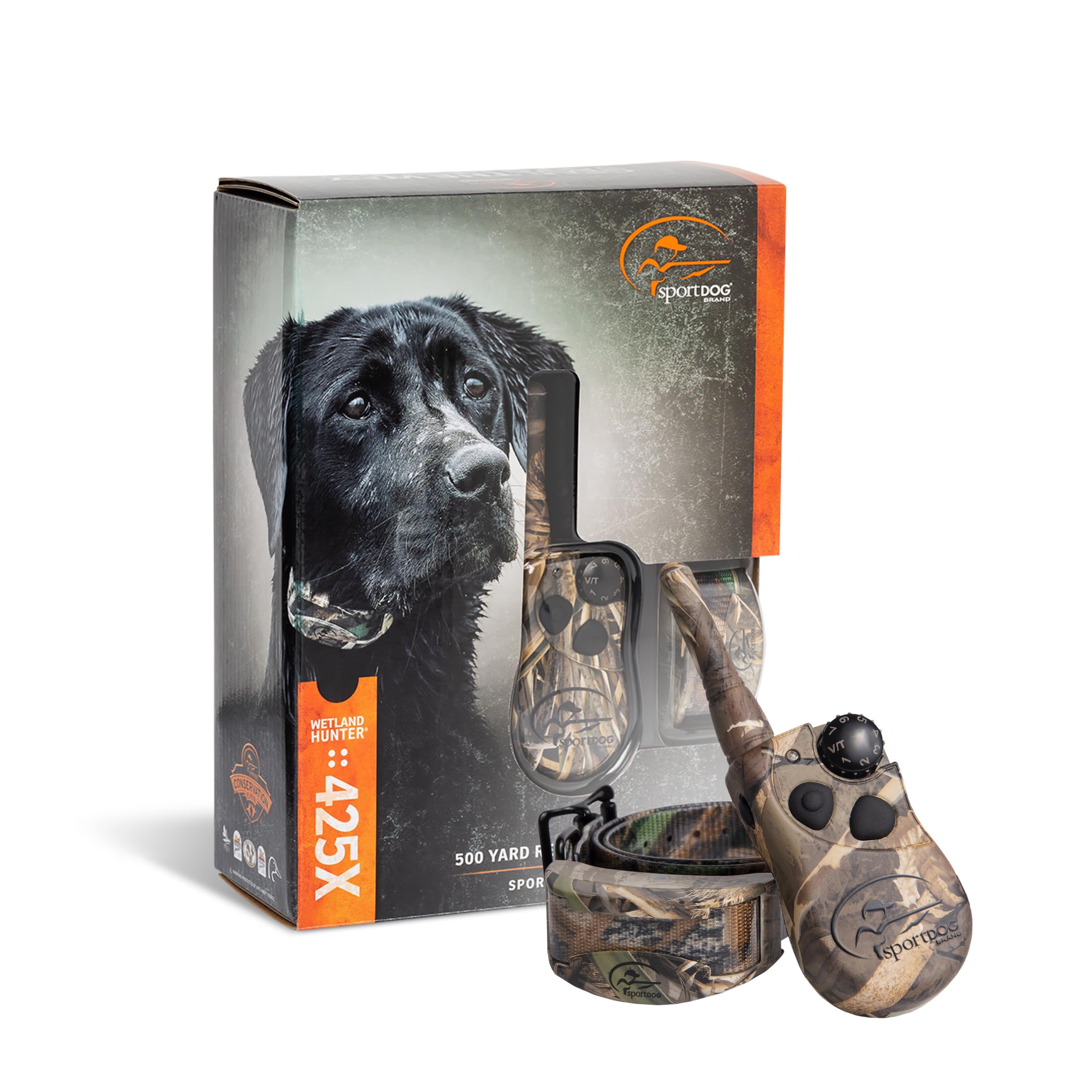 Photo 1 of SportDOG WetlandHunter 425X Remote Trainer - Reliable Off-Leash Control - Rechargeable - Waterproof DryTek Technology - Adjustable Training Collar - Camouflage - 500-Yard Range, 1 Collar