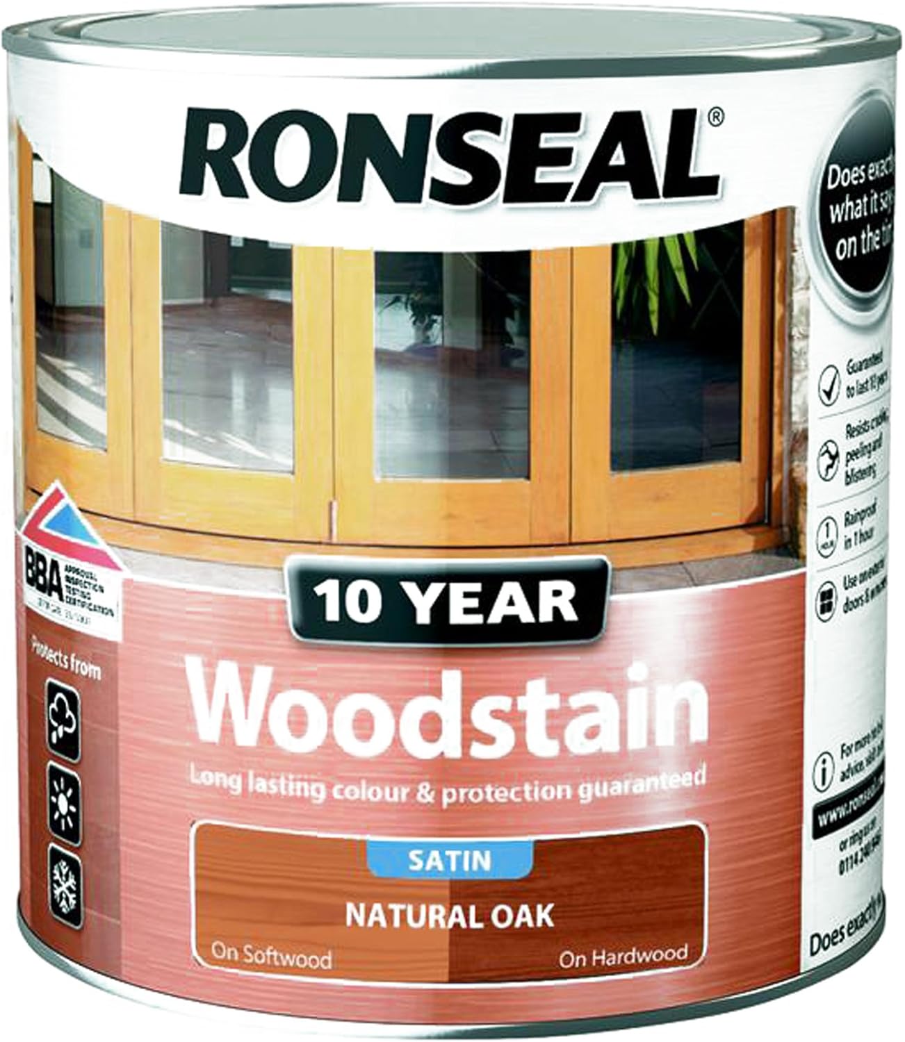 Ronseal 10 Year Woodstain Natural Oak 2.5L, 2.5 Litre