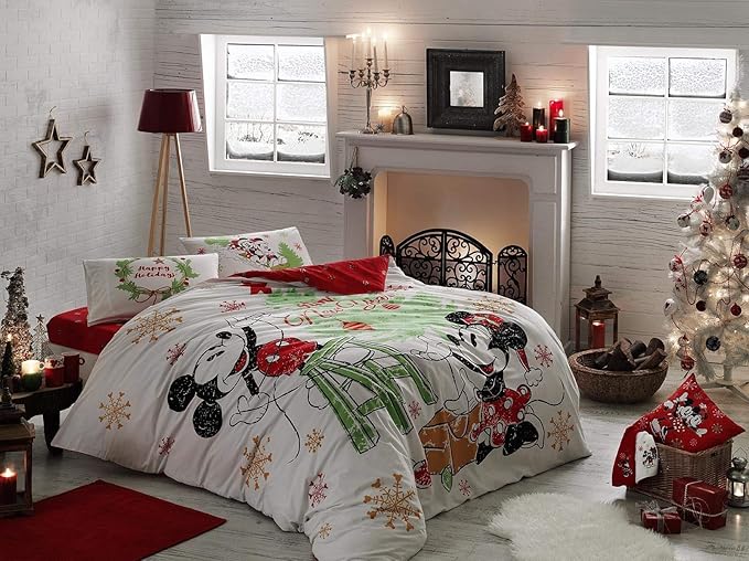 4 Pieces 100 Cotton Double Queen Size Tac Disney Minnie Mickey Dreams Valentines Day Duvet Cover Set Kids Furniture Decor Storage Toys Games Agtcorp Com