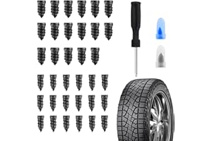 Salior 35PCS Tire Plug Kit with Screwdriver,Rubber Flat Tire Repair Kit for Fast Repair of Tire Punctures,Durable Car Tire Repair Kit Self-Service Repair Nails for Car Motorcycle Truck (35PCS)