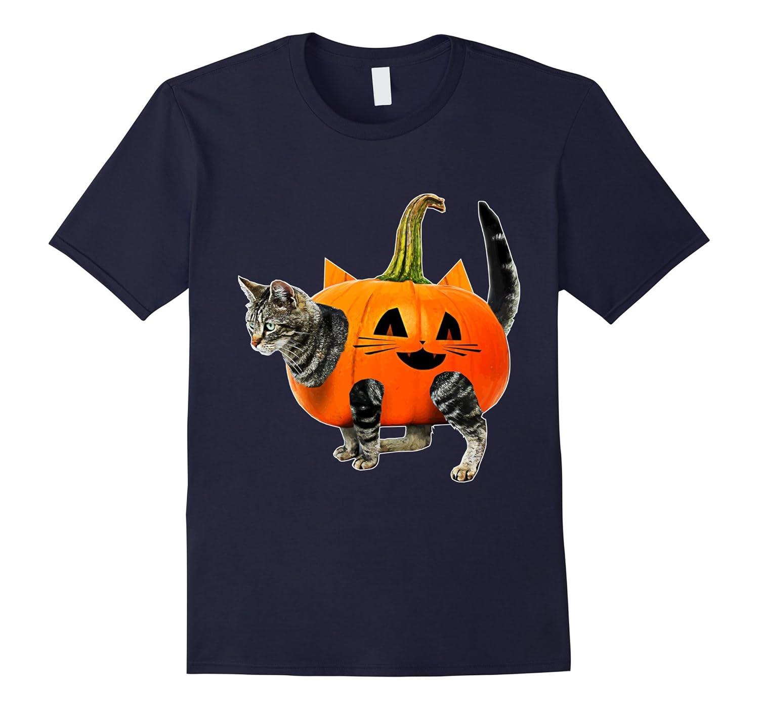 Funny Halloween Jack-O-Lantern Pumpkin Cat Shirt for Men-ANZ