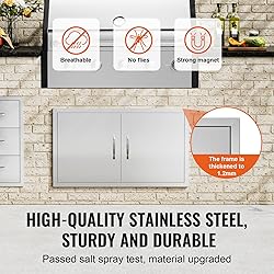 VEVOR BBQ Access Door, 36W x 21H Inch Double