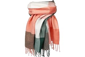 woogwin Winter Scarf for Women Cashmere Feel Plaid Warm Long Blanket Scarves Big Grid Pashmina Shawls and Wraps