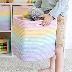 NaturalCozy Storage Cubes 11 Inch Cotton Rope Woven