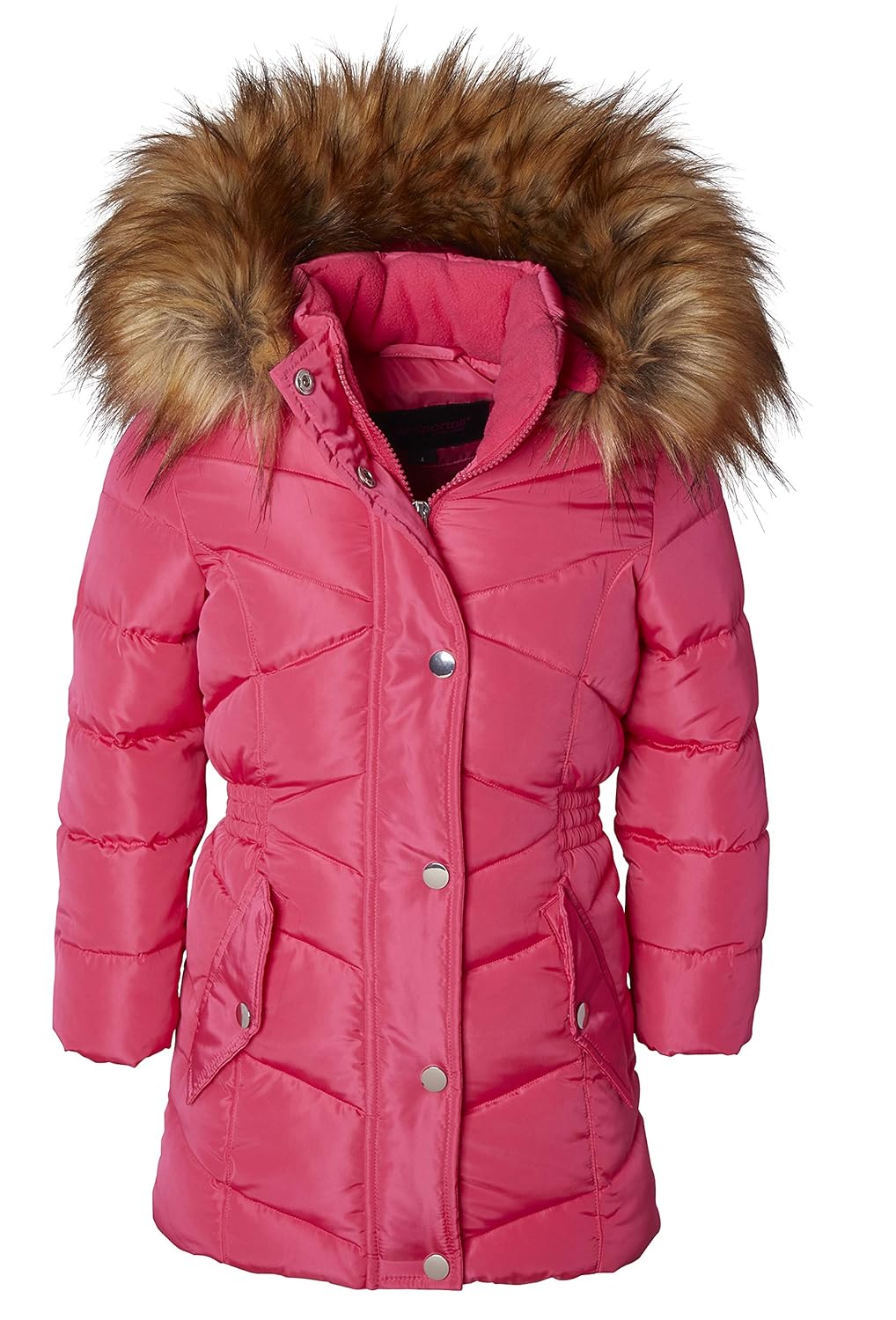Girls’ Midlength Quilted Fleece Lined Winter Puffer Jacket Coat ZipOff