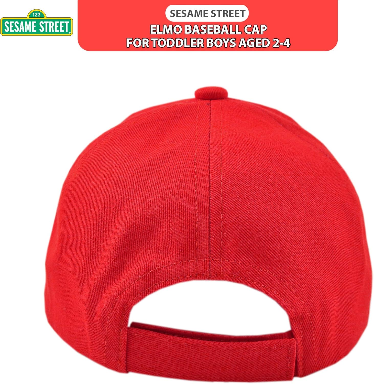 Sesame Street Toddler Boys' Elmo Cotton Baseball Cap, Light Red, Age 2-4: Clothing