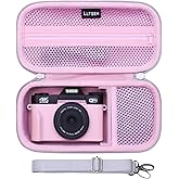L LTGEM 4K Digital Camera Case Compatible with VJIANGER/YIGLLO/Zostuic/Duluvulu/Gavonde/XNSIAKXA/FlyFrost/SIXTARY/DUOCH 4K Vlogging Camera with Shoulder Strap, Pink