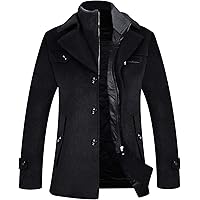Amazon.com: APTRO Men's Pea Coat Wool Jacket Windbreaker Single
