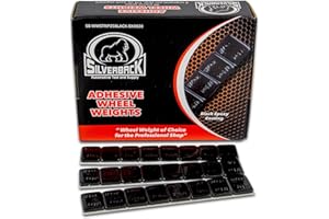 SILVERBACK AUTOMOTIVE TOOL AND SUPPLY Silverback 1/4oz Black Steel Adhesive Tape Wheel Weights with Easy Peel Tape for The Professional Tire Dealer. Cars, Trucks, SUV's, & Motorcycles. Black .25oz Steel Tape Weight. 60oz/Box, 240pcs