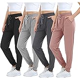 MGPUT 4 Pack Women's Sweatpants,Joggers for Women with Pockets Ligthweigt Soft Comfortable Pant for Yoga Workout Lounging