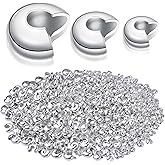 Aylifu 600pcs Silver Crimp Bead Knot Covers Metal Half Round Open Crimp Beads Knot Cover Caps for Craft Supplies DIY Jewelry Making Accessory, 3 Sizes
