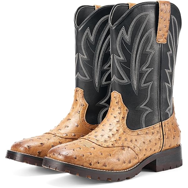 Bottes Cowboy Anderson Bean En Cuir D'autruche Lisse Kango - Marron - Taille 10 C