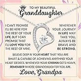 Granddaughter Necklace From Grandpa to Grandaughter Gift For Her Jewelry Present On Birthday, Mother's Day, Valentine's Day Or Wedding Day