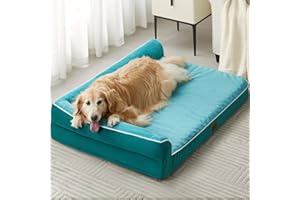 BFPETHOME Orthopedic Dog Beds for Large Dogs-Waterproof Sofa Dog Bed with Removable Washable Cover, Large Dog Bed with Waterproof Lining and Nonskid Bottom,Pet Bed for Large Dogs