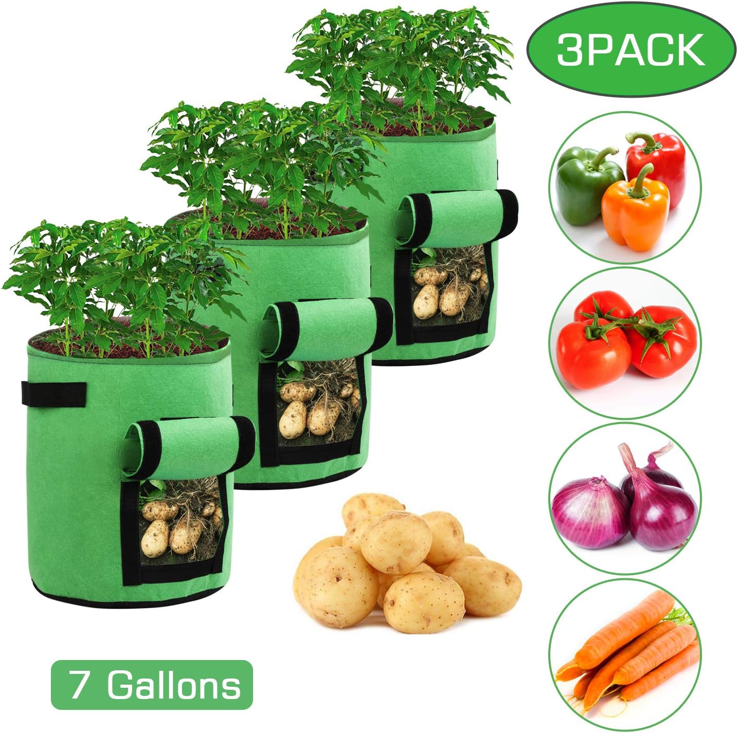 Ballery Bolsas de Cultivo de Papa, Bolsa de Cultivo de Plantas, 7 ...