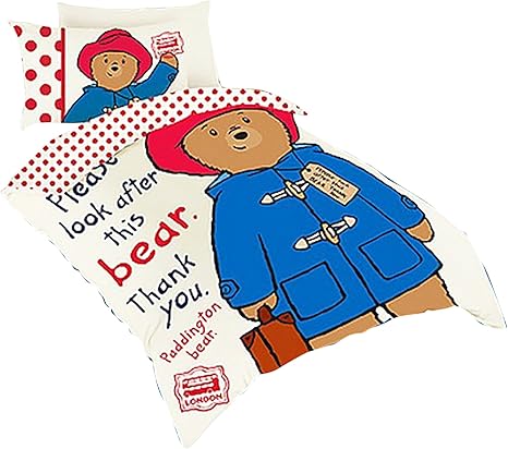Amazon Co Jp キッズ 子供用 くまのパディントン オフィシャル商品 掛け布団カバー 枕カバーセット キャラクターべディング 寝具カバーセット イギリスシングル ホワイト ホーム キッチン