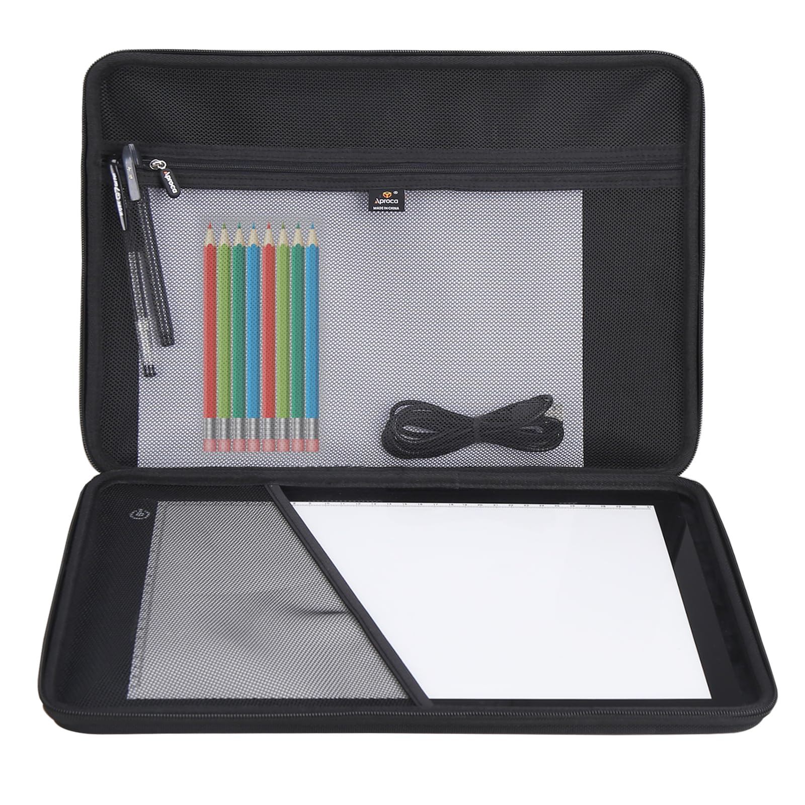 Aproca Black Portable Hard Storage Case, for LitEnergy Portable A4 / NXENTC A4 / iVyne Rechargeable A4 Tracing Light Pad Ultra-thin Tracing Light Box