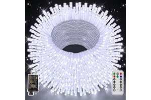SHINESHINE 328 FT 1000 LED Christmas Lights Outdoor, Christmas String Lights with Remote and Timer, White Christmas Lights with 8 Modes Dimmable, Fairy Lights for Wedding Party Home Xmas Holiday Decor