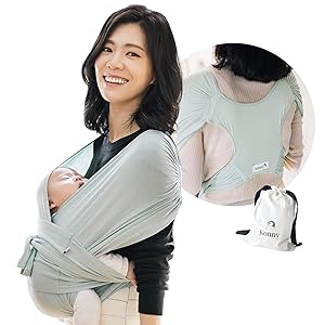 Konny Baby Carrier | Ultra-Lightweight, Hassle-Free Baby Wrap Sling | Newborns, Infants to 44 lbs Toddlers | Soft and Breathable Fabric | Sensible Sleep Solution (Mint, M)