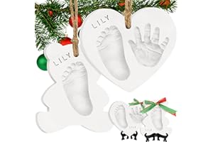 KEABABIES Baby Hand and Footprint Kit - Personalized Baby First Christmas Ornament, Newborn Footprint Ornament Keepsake, Easy DIY Dog Paw Print Kit, Newborn Christmas Gifts for Boys, Girls, New Mom (with Love)