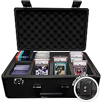 Premium Graded Card Storage Box - Impact Resistant Graded Card Case with TSA Lock & GPS Compartment, Holds 120 PSA/BGS Cards,