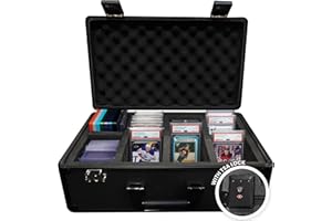 Premium Graded Card Storage Box - Impact Resistant Graded Card Case with TSA Lock & GPS Compartment, Holds 120 PSA/BGS Cards,