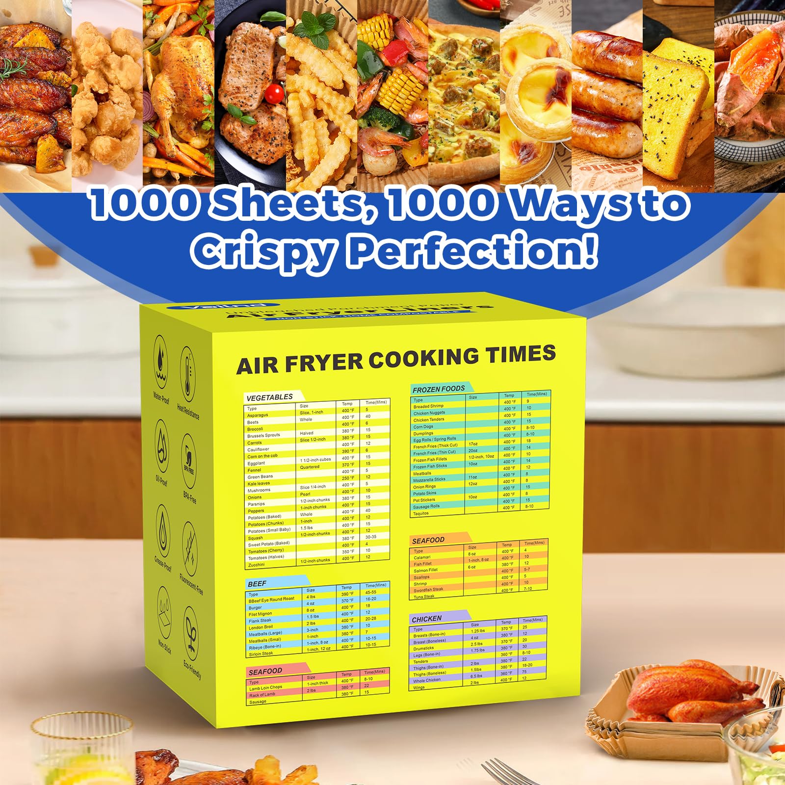 1000 Pcs Air Fryer Paper Liners, 8