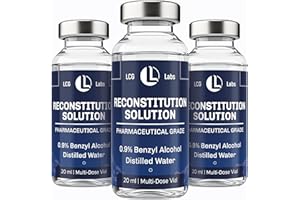 LCG LABS Reconstitution Solution - Water and Benzyl Alcohol 0.9% - Pharmaceutical Grade Purity - Multi-dose Vial, 60 ml (3 Bottles X 20 ml) - for Dilution Use
