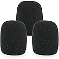 LEFXMOPHY SM57 Windscreen, Mic Foam Replacement for Shure SM57 Vocal Microphone Pop Filter, Black Noise-cancellation Windsock Cover 3-pack