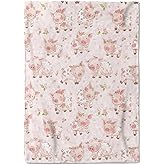 coedoaes Cute Pig Blanket - 50x60in Pink Piggy Throw Blankets,Soft Cozy Lightweight, Ideal for Living Room Home Art Spring Decor and Kids Women Girls Gifts