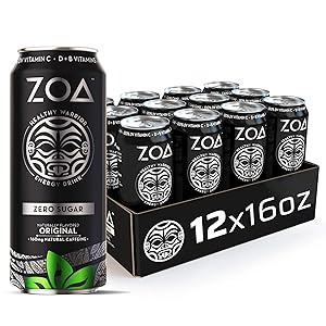 ZOA, Zero Sugar Energy Drink, Original, 16 fl. oz. (Pack of 12) - Supports Healthy Immunity, Focus, Hydration, Body & Energy - 100% DV Vitamins C, B6 & B12