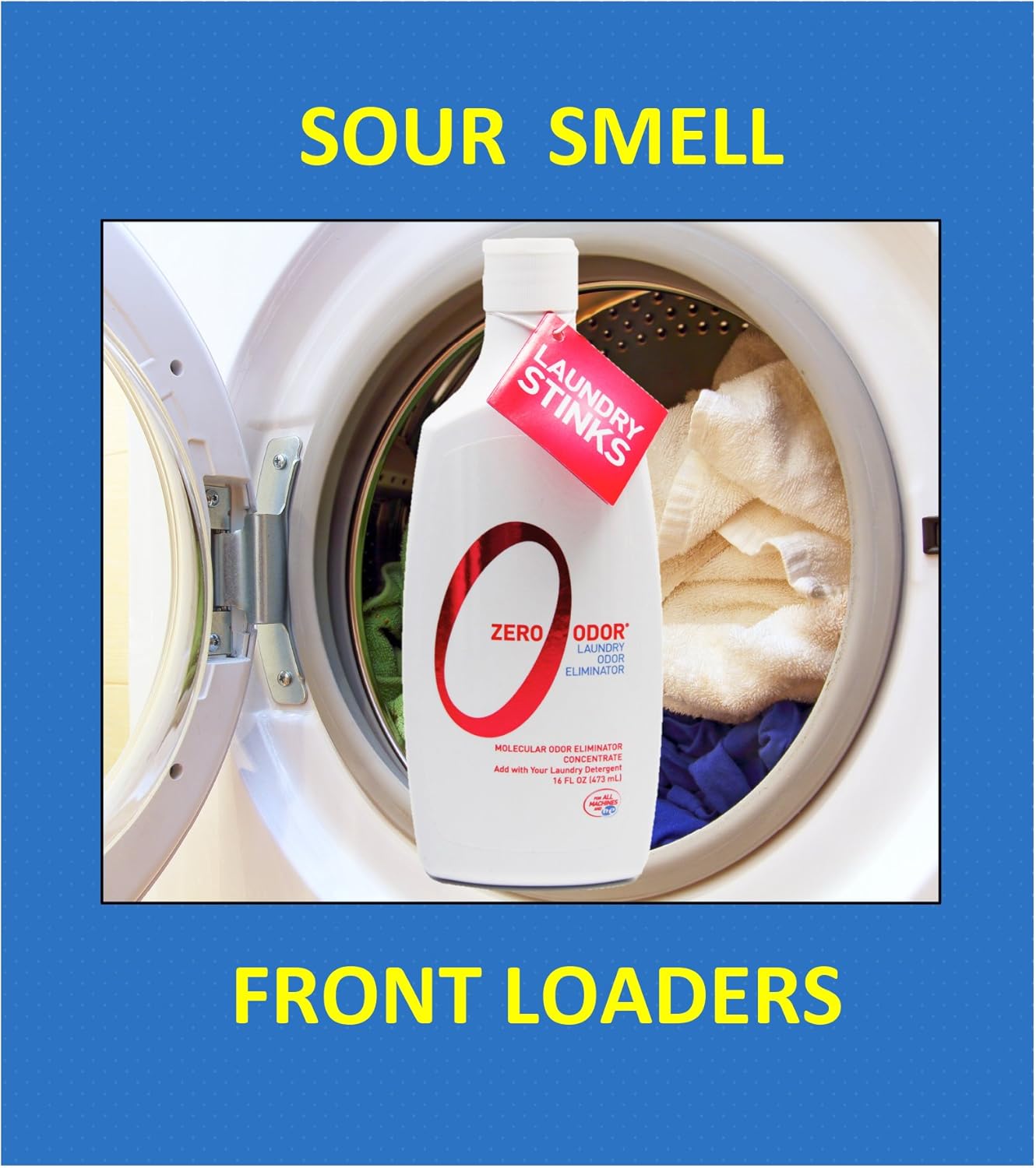 Laundry Odor Eliminator and Deodorizer - Detergent Additive - Permanently Removes Odor from Pet Bedding, Sweaty Clothes, Fabrics, Towels, Uniforms, Jerseys, Shoes etc.- by Zero Odor 16 Ounces(3-Pack): Arts, Crafts & Sewing