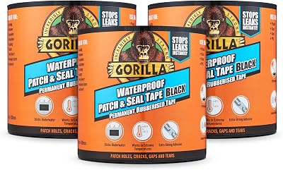 Gorilla Waterproof Patch & Seal Tape Black 3m 3 Pack
