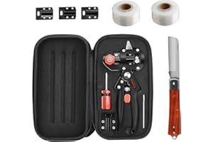 FUNTECK 2-in-1 Grafting Tools Pruner Kit, V-Graft Omega-Graft and U-Graft, Perfect for Fruit Tree Grafting, Including Graftin