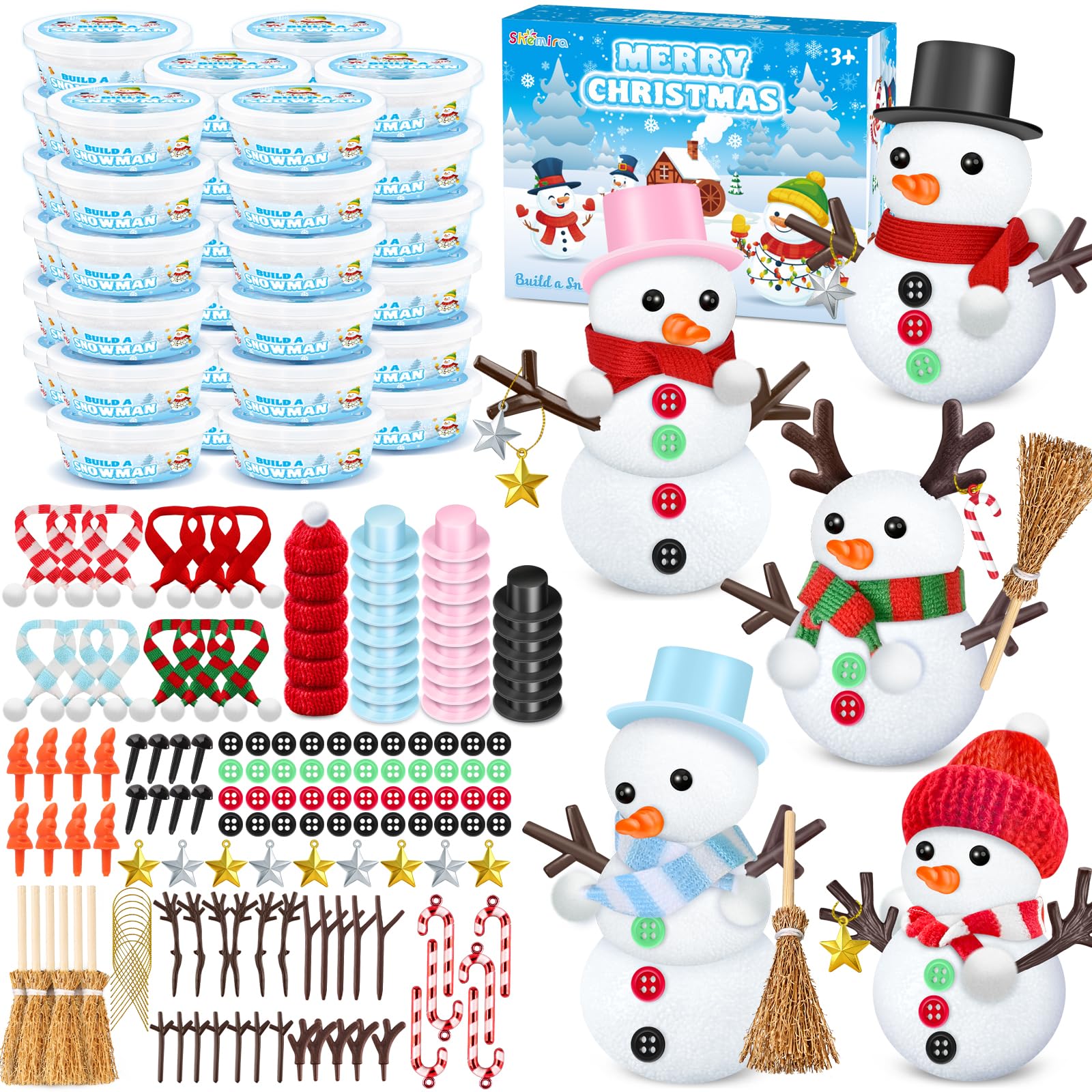 Photo 1 of ***SELLING FOR PARTS, FINAL SALE***Shemira DIY Snowman Kit, Christmas Crafts for Kids, Modeling Air Dry Clay Craft Kits for Kids, DIY Christmas Ornaments Kits,Party Favors Stocking Stuffers (12)***SELLING FOR PARTS, FINAL SALE***