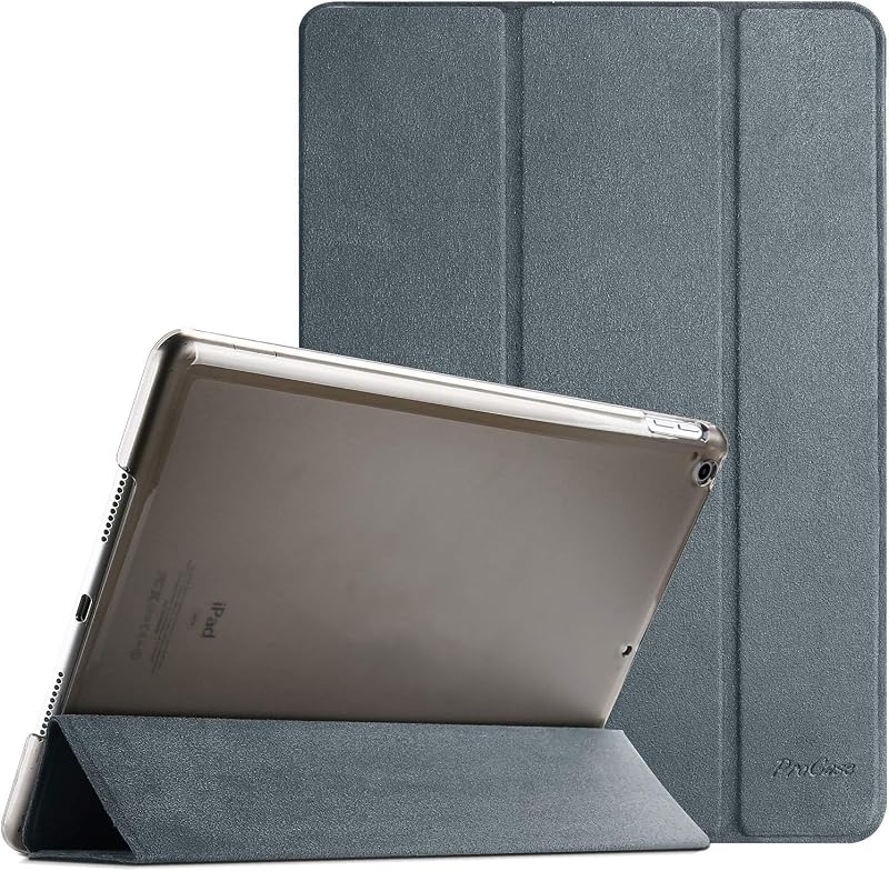 ProCase iPad 10.2 Gen Case 9th 8th 7th Slim Translucent Back Matte Grey