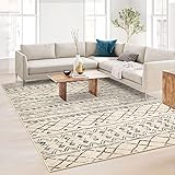 KUTA 5x7 Living Room Rug, Moroccan Large Beige Area