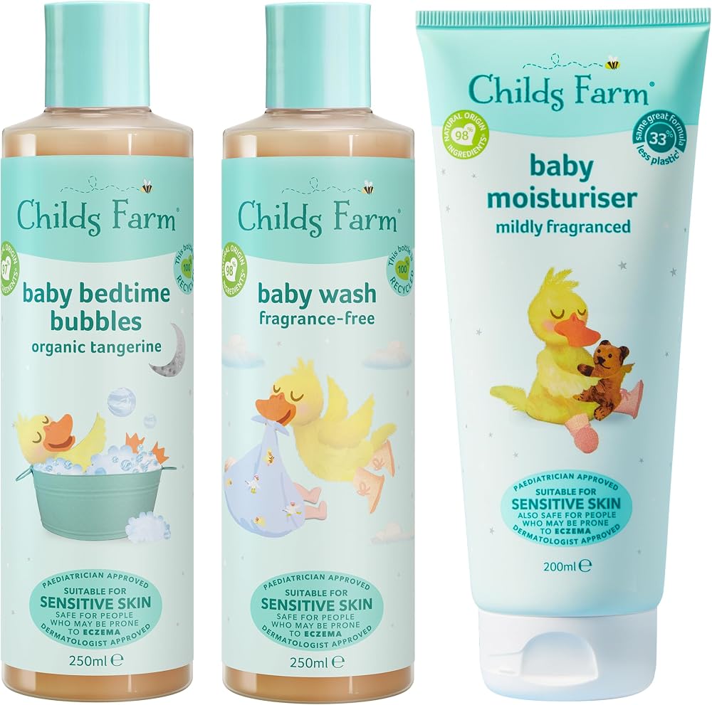 Childs Farm Baby Regime Bundle Moisturiser 200ml Wash 250ml