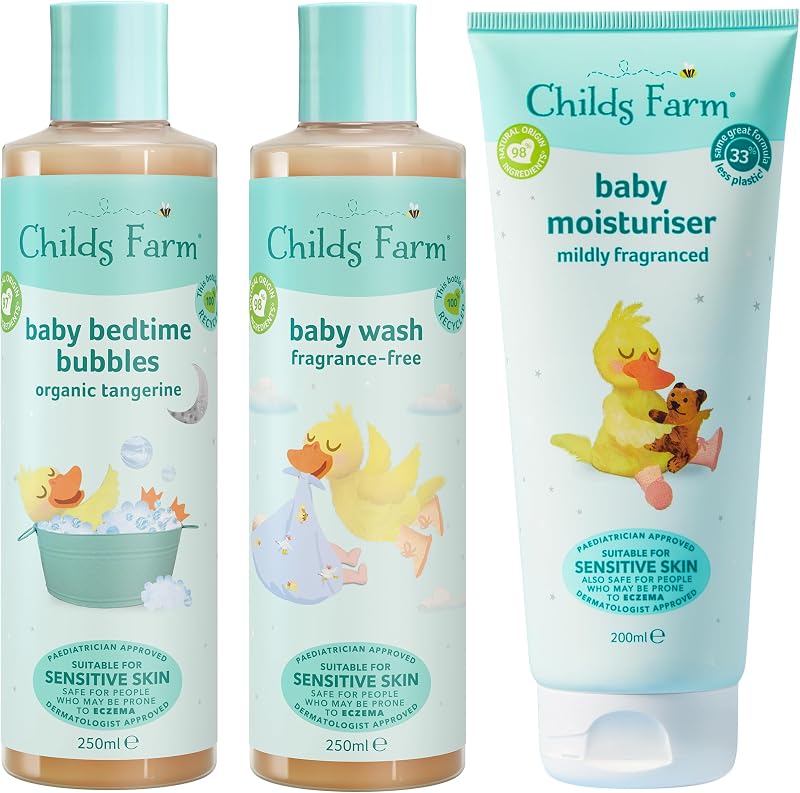 Childs Farm Baby Regime Bundle Moisturiser 200ml Wash 250ml