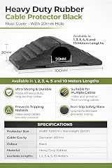 On1shelf Black 20mm Hole Industrial Rubber Floor Cable Protector 4M view 2