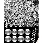 FIVEIZERO 260PCS Large Hole Hair Beads, 10x12mm Acrylic Pony Beads for Hair Braids, Bulk Pack - Clear for Bracelets & DIY