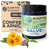 Earth Elements Organics Arnica & Comfrey Salve - Herbal Blend of Oils, Beeswax, Vitamin E, Tea Tree Oil, Skincare, Body Care, Light Herbal Salve - 3.5oz