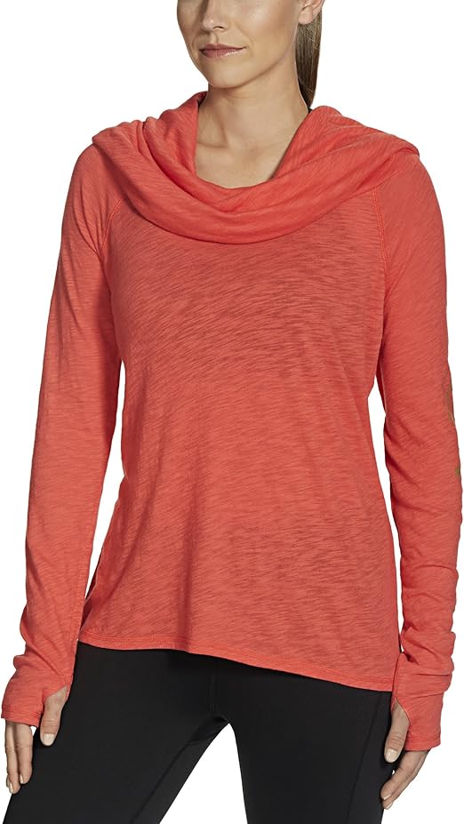Gaiam Womens Pullover Cowl Neck Yoga Hoodie Lightweight Activewear