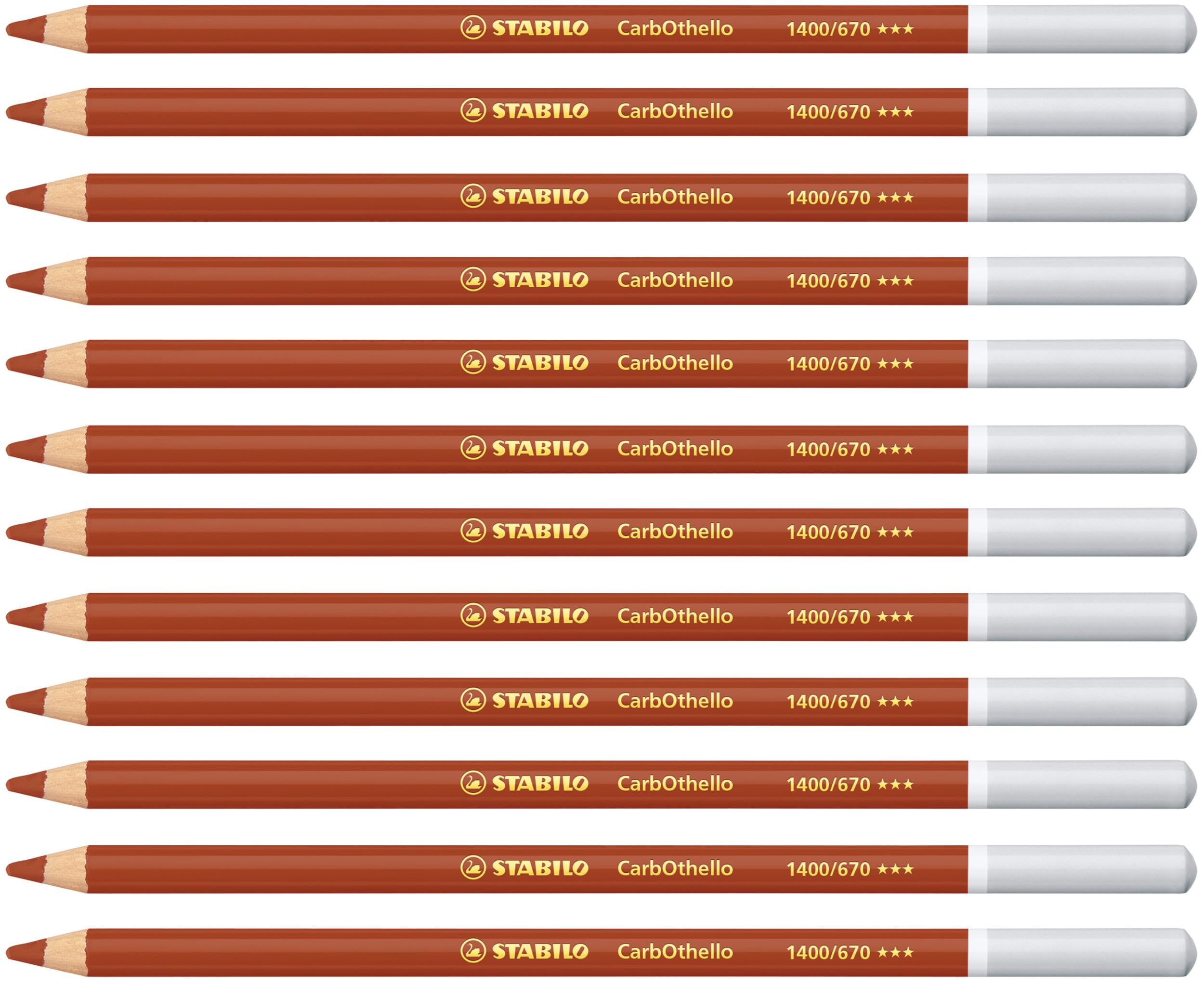 STABILO CarbOthello - Chalk-Pastel Pencil - Pack of 12 - Burnt Sienna