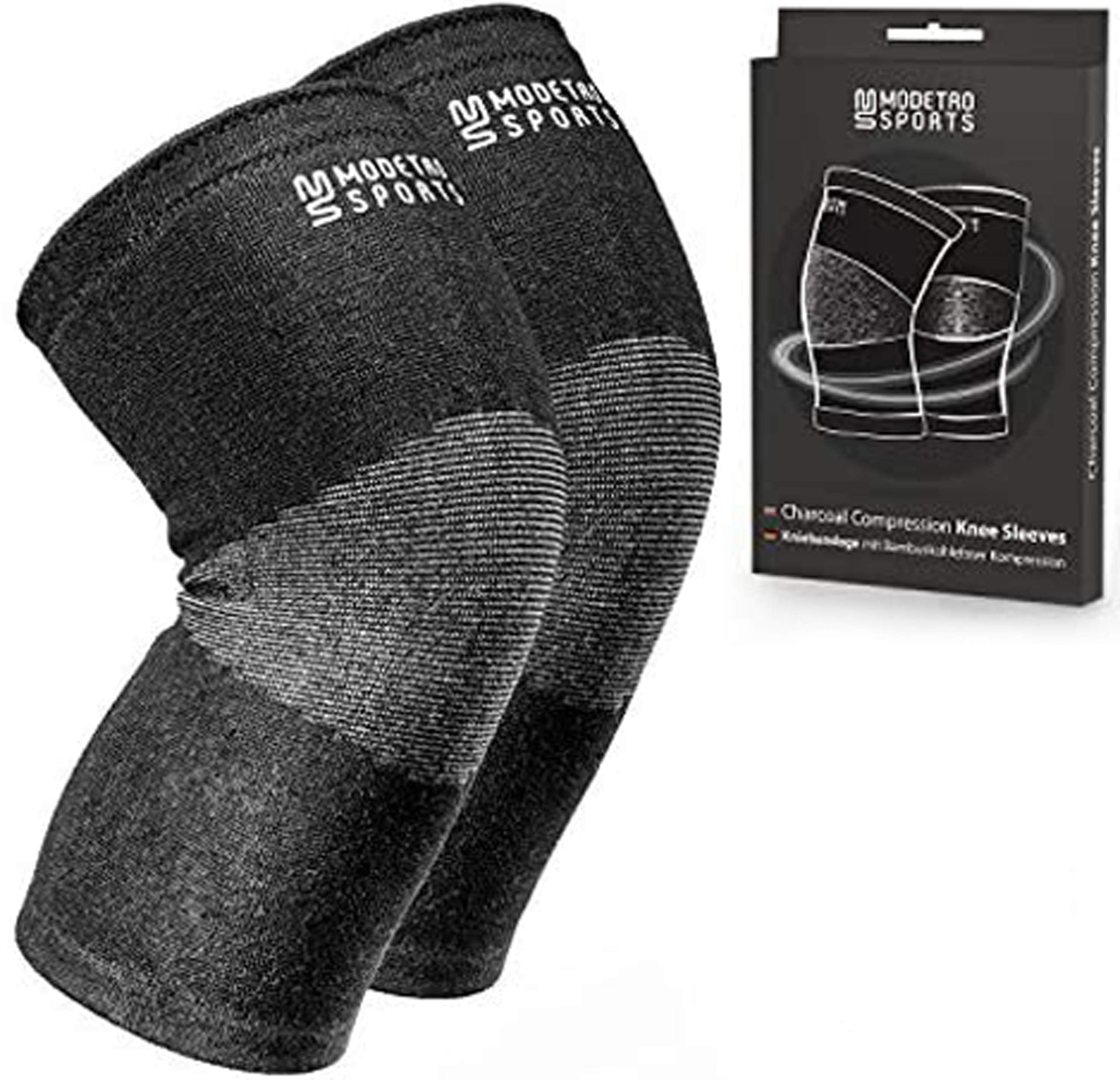 Photo 1 of Modetro Sports Knee Compression Sleeve - Knee Support Compression Sleeve Brace for Men Women - Knee Brace for Runner Weight Lifting Knee Sleeve