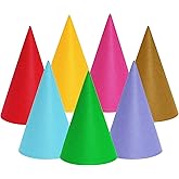 Fengek 7 Packs Christmas Gnome Felt Cone Dwarf Hats for Unisex Adults Elf Hats for Halloween Party Supplies, Multicolor 4