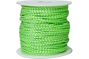 Jameson Poly/Dyneema® Throw Line, 2.5mm x 180 ft, High Strength 450 lbs, Neon Green & White, Compatible with Tru Shot Launcher – Ideal for Arborist & Tree Care