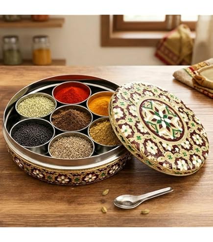 Amazon.com: Expresso 9 Square Stainless Steel Spice Box, Organiser
