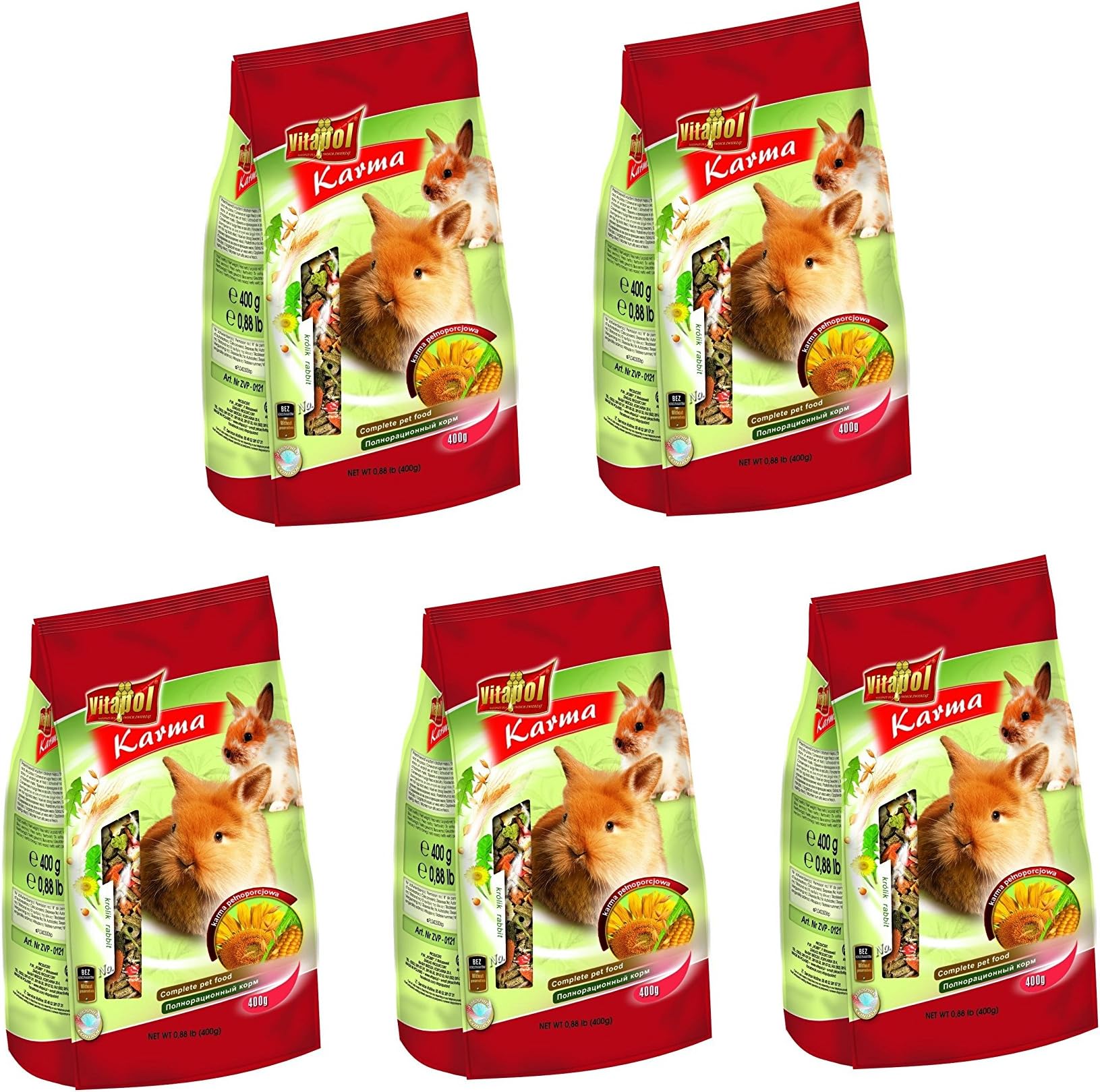 Vitapol Karma Food for Rabbits, 400g (Pack of 5) Total 2KG