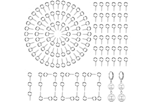 TXIN 1000 Pcs Screw Eye Pins, 4 x 8mm Small Eye Hooks, Mini Eye Screws Hooks for Jewelry Making, Metal Eyelets Screw Threaded Clasps for DIY Arts Crafts, Cork Top Bottles, Charm Bead Supplies (Silver)